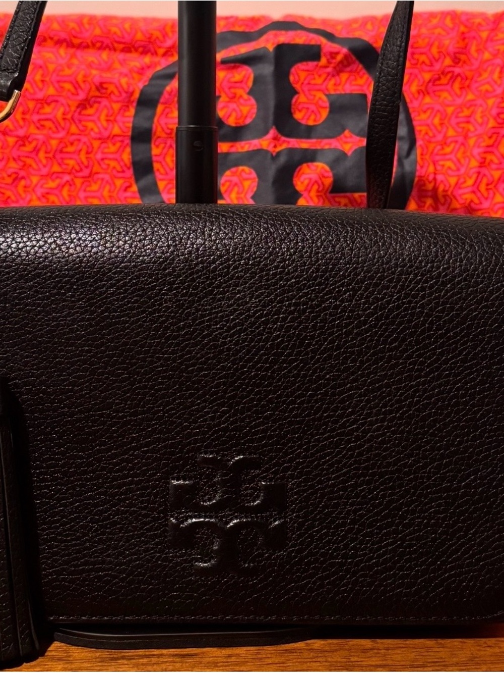 Tory Burch Black Thea Flap Crossbody w/Tassel
